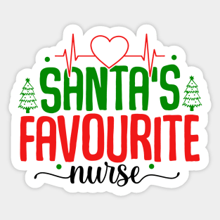 santas favorite school nurse Sticker